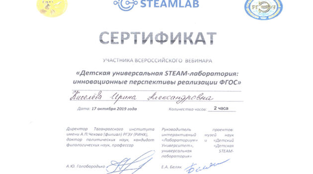 Сертификат Киселева вебинар2019