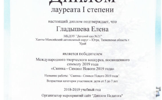 гладышева елена -2019