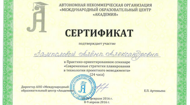 сертификат участника практико-ориентированного семинара2016